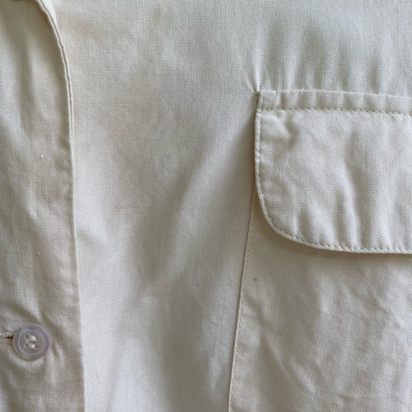 The Complex 100% Silk White Button Down Shirt Petite L - Picture 4 of 6